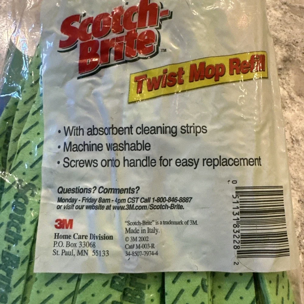 Vintage 3M Scotch-Brite Twist Mop Refill Head - New Sealed 2002 Discontinued